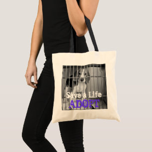 "Sparen het Leven. Keur het" Dierlijke Canvas tas
