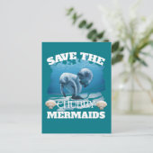 Sparen het Manateeg van de Zeemeermin van Chubby Briefkaart (Staand voorkant)