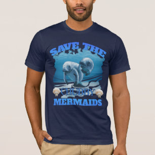 Sparen het Manateeg van de Zeemeermin van Chubby T-shirt