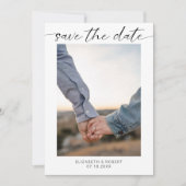 Sparen het Minimale Manuscript van de Foto van de Save The Date (Voorkant)