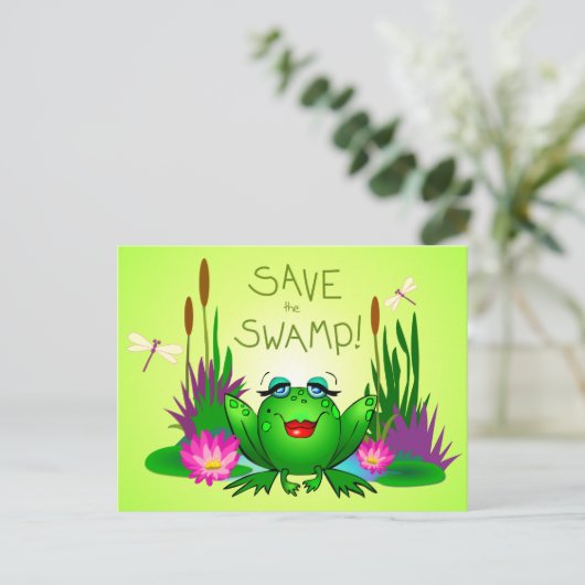 Sparen het Moeras Fatale Kikker Groen Briefkaart (Staand voorkant)