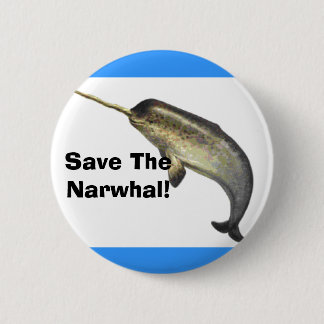 Sparen het Narwhal! Ronde Button 5,7 Cm