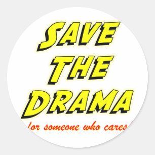 Sparen het Pittige Spreuk van het Drama Ronde Sticker