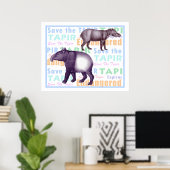 Sparen het Poster van Tapir - Amerikaanse & Aziati (Thuiskantoor)