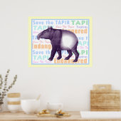 Sparen het Poster van Tapir - Aziatische Tapir (Keuken)