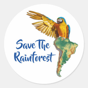 Sparen het regenwoud ronde sticker