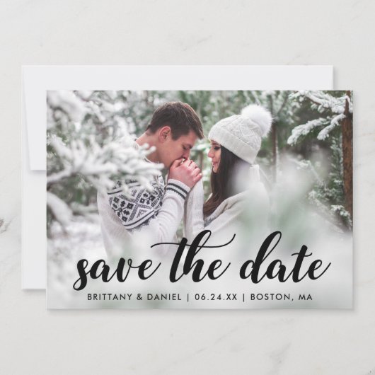 Sparen het Verloving van de Datum het Moderne Manu Save The Date (Voorkant)