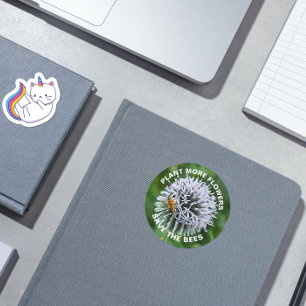 Sparen het Wereldbol van de Bijen Thistle Floral Ronde Sticker