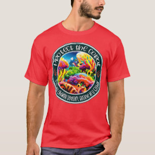 Sparen koraalrif diep waterblauw t-shirt