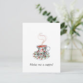 Sparen/maak me een Cuppa! Briefkaart (Staand voorkant)