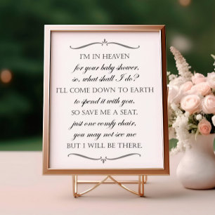 Sparen me een Zitplaats Elegant Baby shower Memori Poster