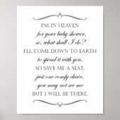 Sparen me een Zitplaats Elegant Baby shower Memori Poster (Voorkant)