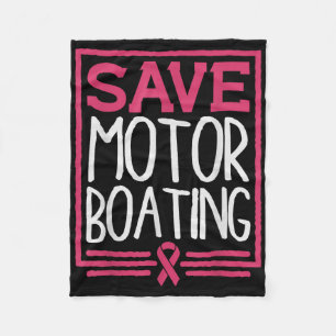 Sparen Motor Boating Funny Breast Cancer Roze Ribb Fleece Deken
