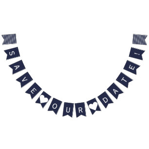 Sparen onze Datum Nautical Bunting Foto Prop Vlaggetjes