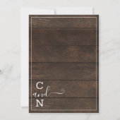 Sparen Onze Datum Rustige Monogram van het Hout Mo Save The Date (Achterkant)