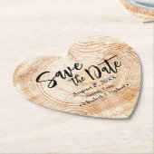 Sparen onze datum Wood grain Wedding Rustic Kartonnen Onderzetters (Gekanteld)