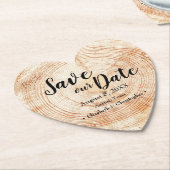 Sparen onze datum Wood grain Wedding Rustic Kartonnen Onderzetters (Gekanteld)