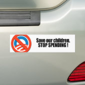 Sparen onze kinderen - Stop met het uitgeven Bumpersticker (Op auto)