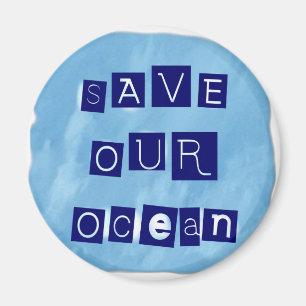 Sparen Onze oceaanwaterige Blauwe Achtergrond Magneet