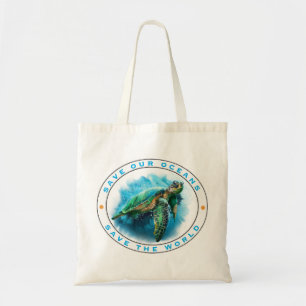 Sparen Onze Oceanen - de Schildpad van het Zee Tote Bag