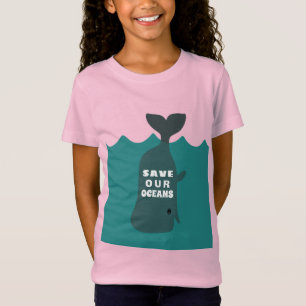 Sparen onze oceanen Environmental Art Whale Kinder T-shirt