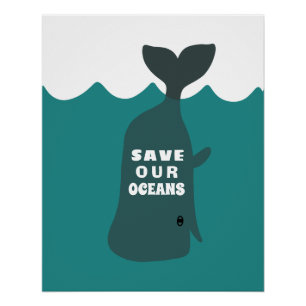 Sparen onze oceanen Milieukundewalvis Kind Perfect Poster