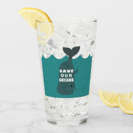 Sparen onze oceanen Milieukunstwalvis Glas