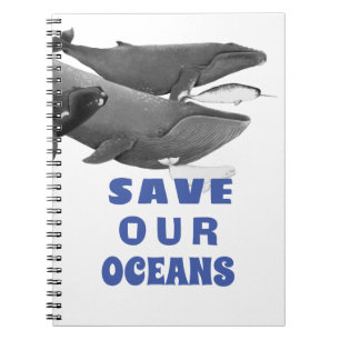 Sparen onze oceanen Milieukunstwalvis Notitieboek