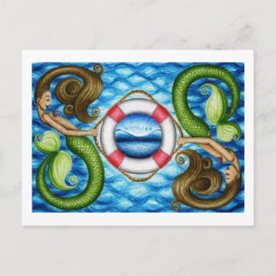 Sparen Onze Zeeen Mermaids Briefkaart