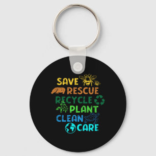 Sparen Redding Recyclen Planet Climate Change Funn Sleutelhanger