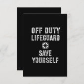 Sparen uzelf Lifeguard Pool Guard Off Informatiekaartje (Voorkant / Achterkant)