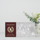 sparen van het date bruiloft paspoort save the date (Staand voorkant)