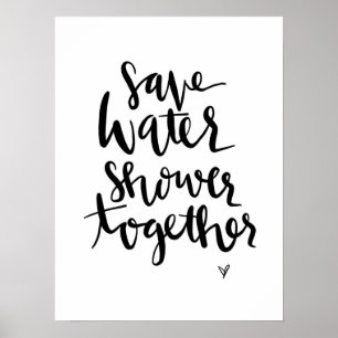 Sparen Water, douwer Together badhuis citaat poste Poster