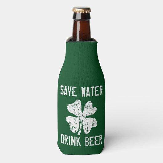Sparen water drink bier Funny St Patricks Day hold Flesjeskoeler (Fles Voorkant)