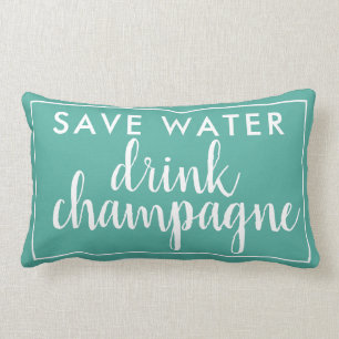 Sparen Water Drink Champagne Aqua Green Kussen