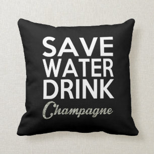 Sparen Water Drink Champagne Pillow Kussen
