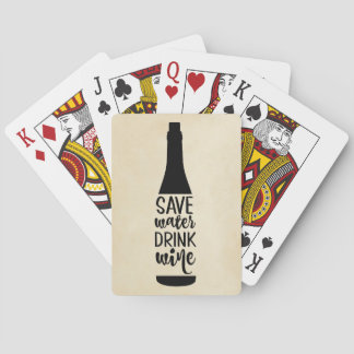 Sparen Water Drink Wine Black Fles Silhouette Pokerkaarten