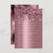 Spark Glitter Drips Roze Bruidsrood Zoete 16e Kaart (Voorkant / Achterkant)