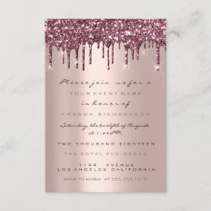 Spark Glitter Drips Roze Goud Bruids Sweet 16th Kaart