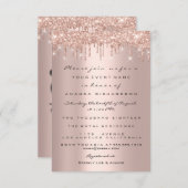 Spark Glitter Drips Roze Goud  Sweet 16th 15th Lux Kaart (Voorkant / Achterkant)