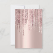 Spark Glitter Drips Roze Marsala Bruiloft Kaart (Achterkant)