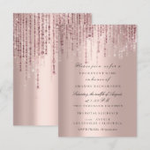 Spark Glitter Drips Roze Marsala Bruiloft Kaart (Voorkant / Achterkant)