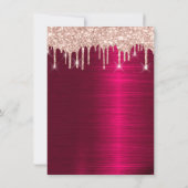 Spark Glitter Drips Roze Rood Marsala Bruids 16e Kaart (Achterkant)