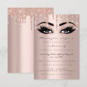 Spark Glitter Drips Roze Wimpers Formele Uitnodigi Kaart (Voorkant / Achterkant)