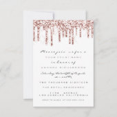 Spark Glitter Drips Roze Wit Bruids Sweet 16th Kaart (Voorkant)