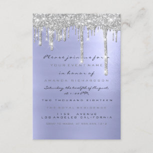 Spark Glitter Drips Zilver Blauw Bruids Sweet 16th Kaart