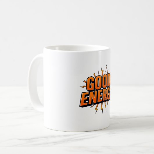 Spark goede energie met Retro Lightning Icon Mok (Voorkant links)