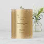 Spark Metallic Gold Glitter Sand Formal Marmer Kaart (Staand voorkant)