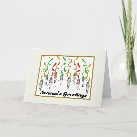 Spark Plugs Season's Greetings Kaart (Voorkant)