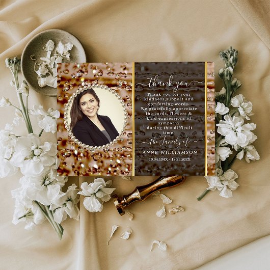 Sparkchic Funeral Carte de remerciements